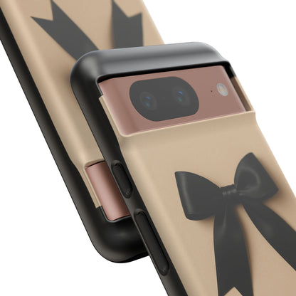 Black Bow Phone Case | Elegant Coquette Bow Design | Chic Neutral Tough Case for iPhone & Samsung