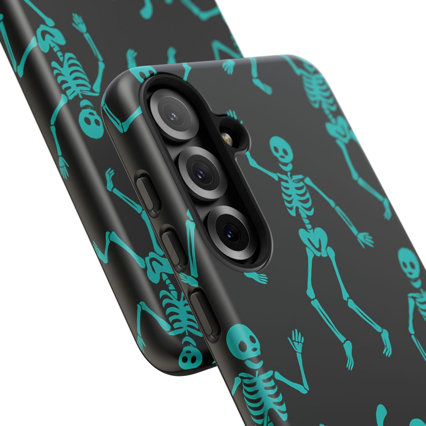 Dancing Teal Skeletons Phone Case | Tough Protective Case for Iphone, Samsung Galaxy and Pixel