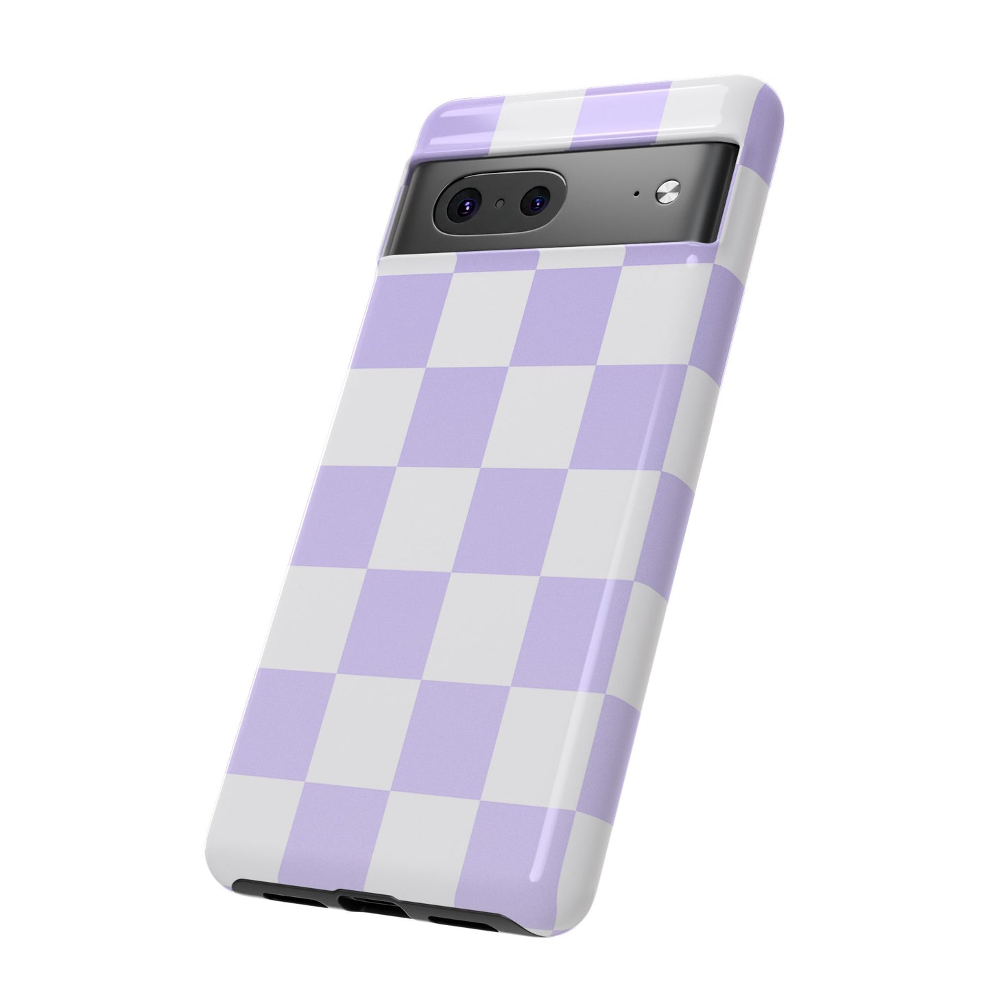 Lavender Checkerboard Phone Case | Pastel Aesthetic Checkered iPhone & Samsung Tough Case