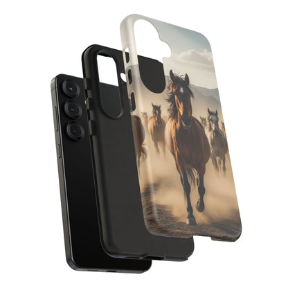 Running Horses Phone Case | Wild Mustang Herd Tough Protective Cover