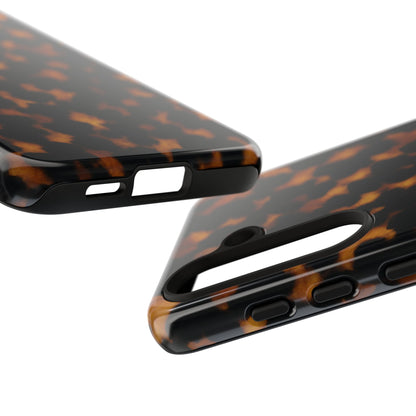 Tortoiseshell Pattern Tough Phone Case | Classic Leopard-Style Protective Cover