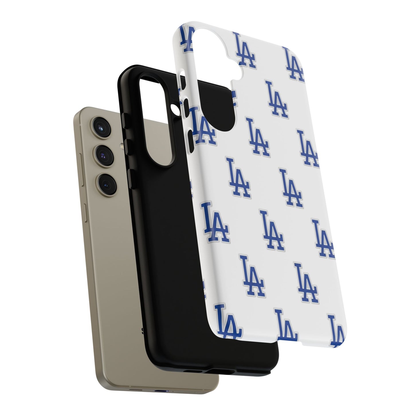 Blue LA Monogram Pattern Phone Case | Minimal Baseball Inspired Tough Cover