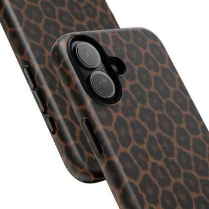 Brown Leopard Print Phone Case | Classic Animal Print Aesthetic Tough Protective Case