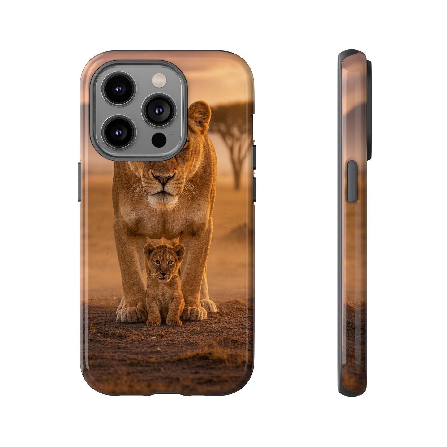 Lioness & Cub Phone Case | Safari Wildlife Tough Case for iPhone & Samsung