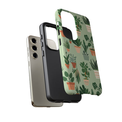 Plant Lover Phone Case | Cute Potted Plants Pattern | Botanical Aesthetic Tough Case