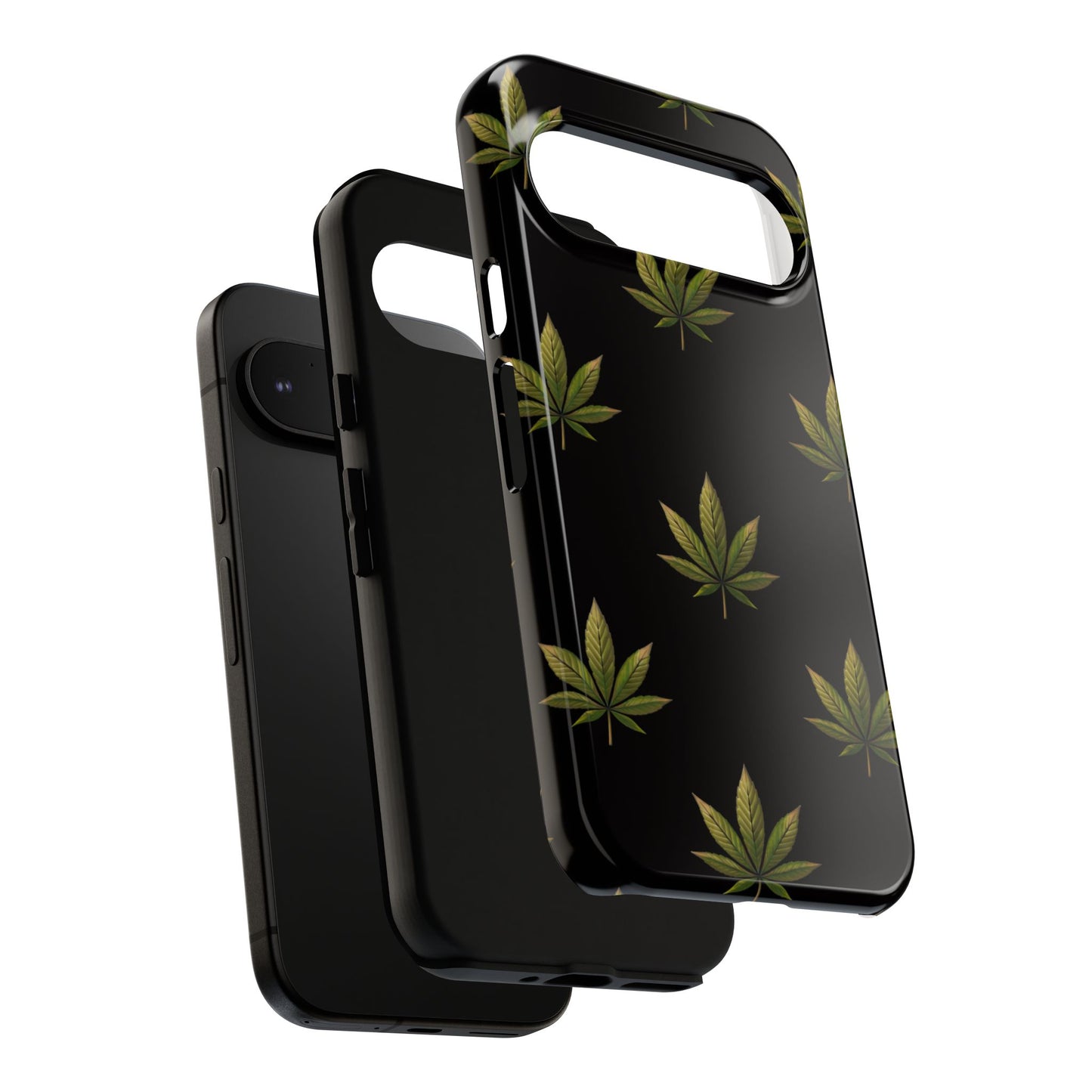 Cannabis Leaf Phone Case Green Weed Leaf Pattern Tough Protective Cover