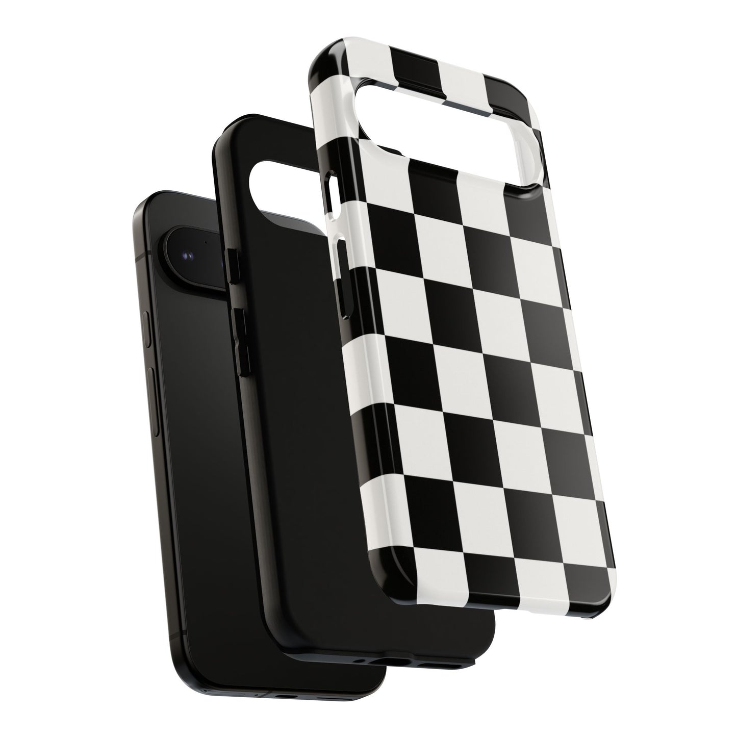 Black & White Checkerboard Phone Case – Classic Aesthetic Tough Protective Case for Iphone, Samsung Galaxy and Pixel
