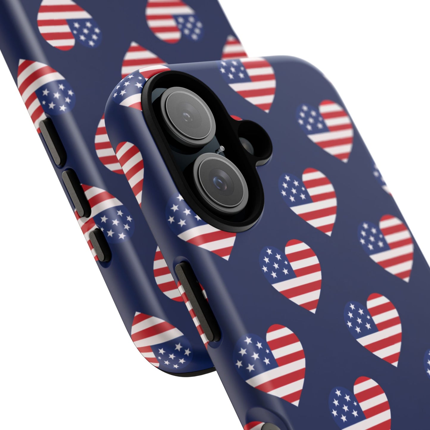 Patriotic American Flag Heart Phone Case – Tough Shockproof, USA Stars & Stripes for Iphone, Samsung Galaxy and Pixel