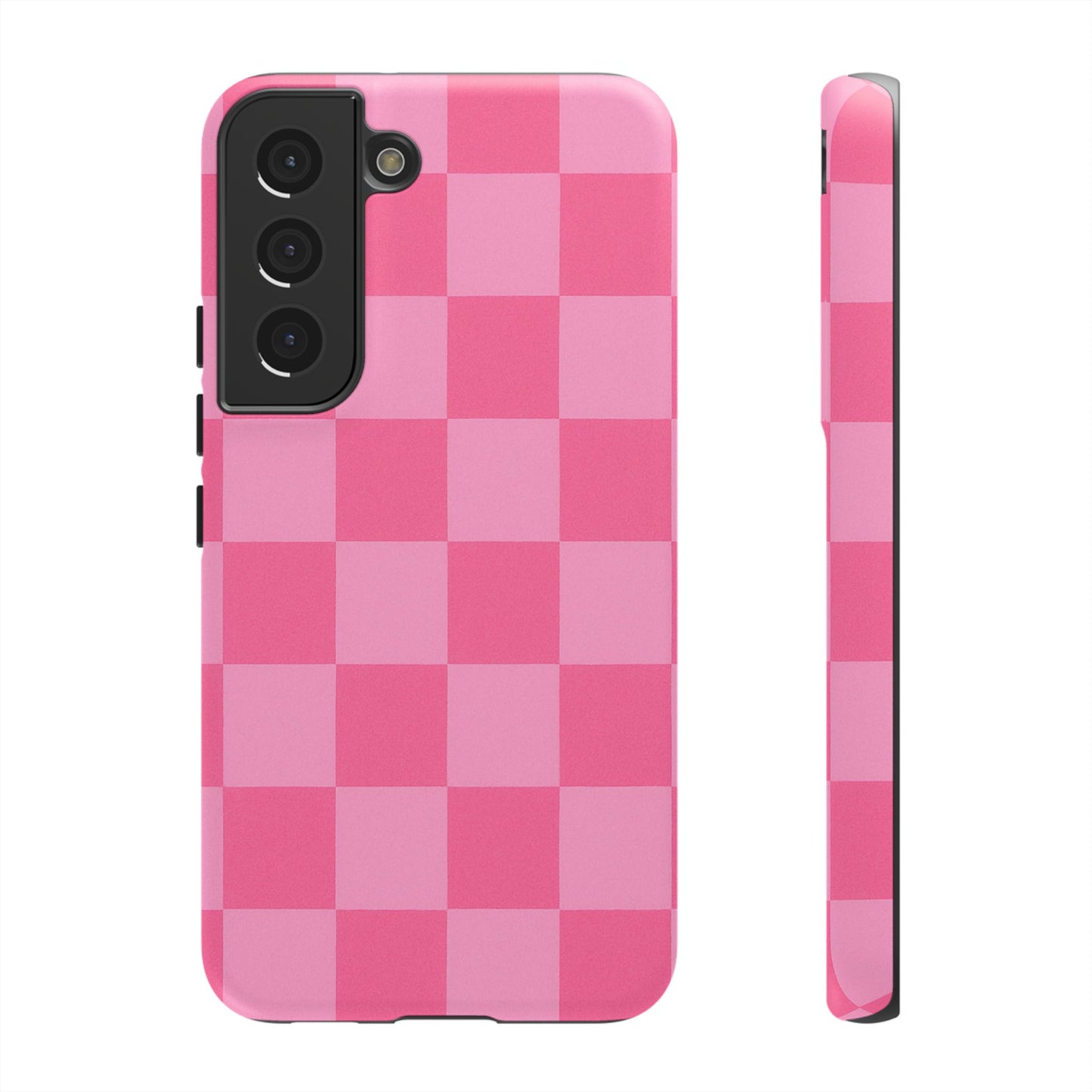 Pink Checkerboard Phone Case | Cute Aesthetic Checkered iPhone & Samsung Tough Case