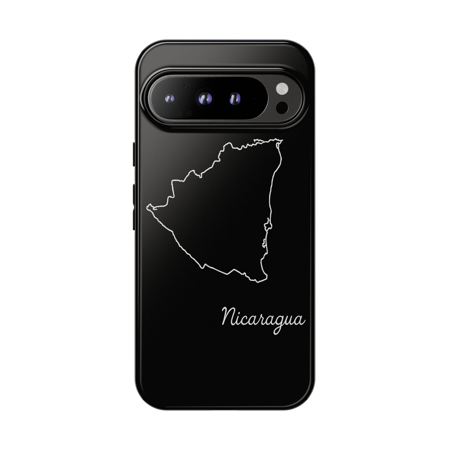 Nicaragua Outline Phone Case – Minimal Country Map Tough Case (iPhone, Samsung, Pixel)