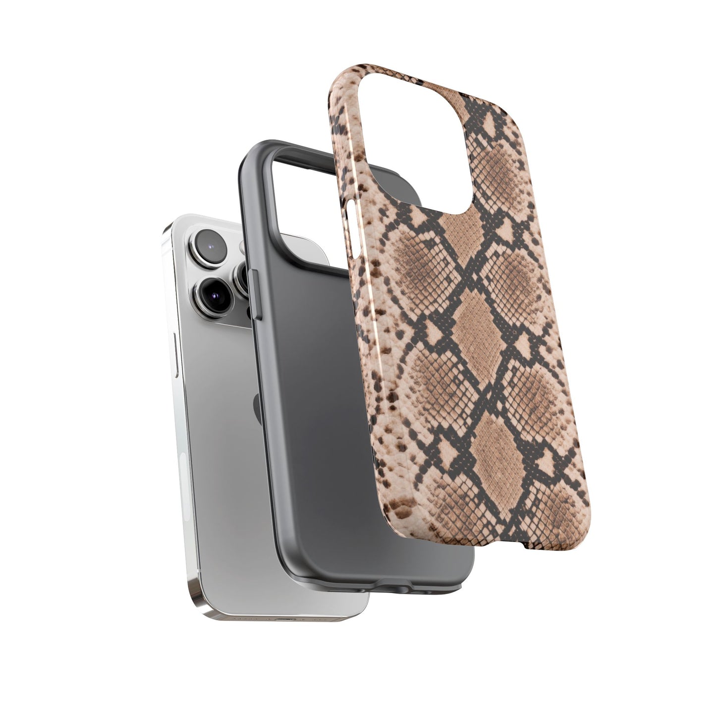 Snake Print Phone Case – Brown Python Pattern Slim Protective Cover for Iphone, Samsung Galaxy and Pixel