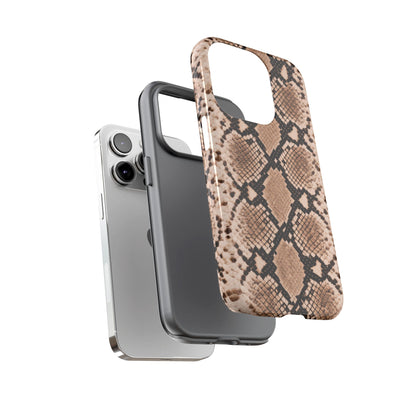 Snake Print Phone Case – Brown Python Pattern Slim Protective Cover for Iphone, Samsung Galaxy and Pixel