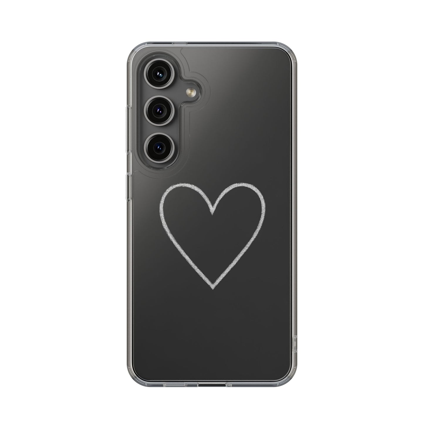 Minimal Hand-Drawn Heart Clear Phone Case | Aesthetic Clear Protective Case