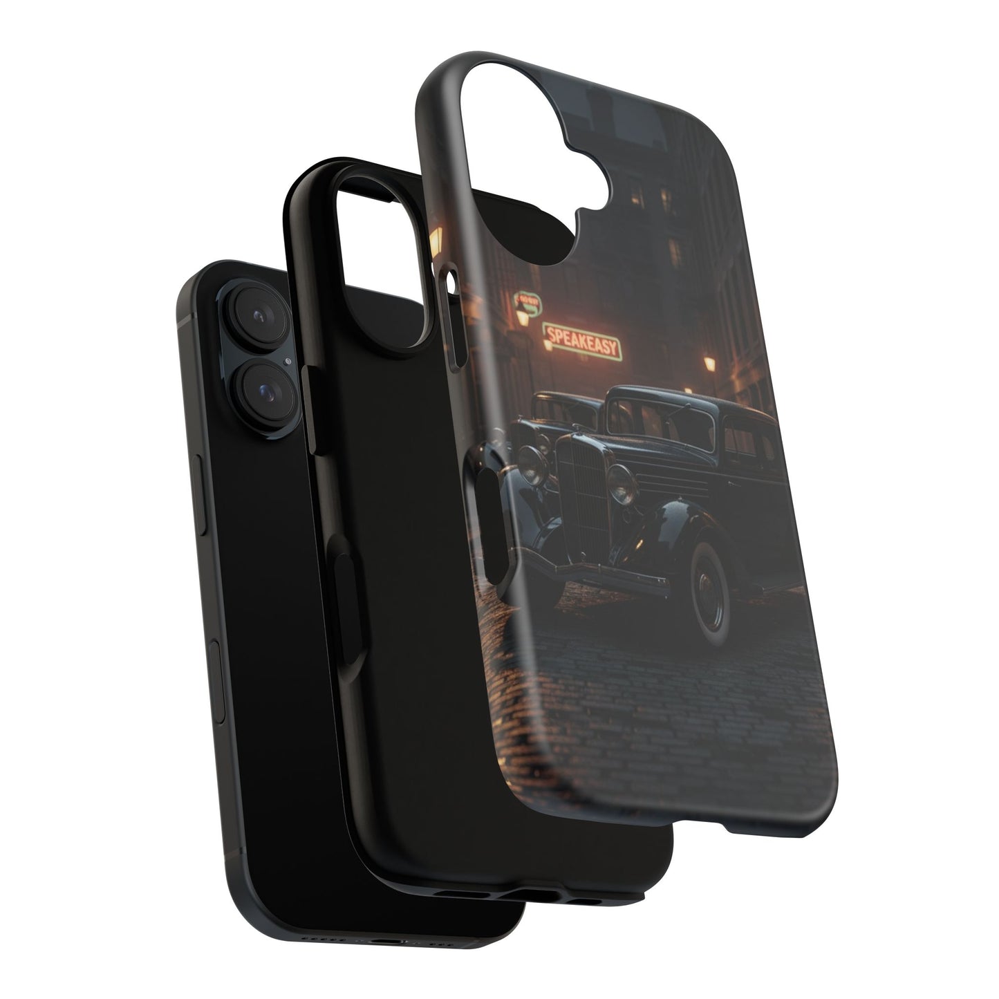 Vintage Classic Car Phone Case | Retro Noir Aesthetic | 1930s Street Scene Tough Case for iPhone & Samsung