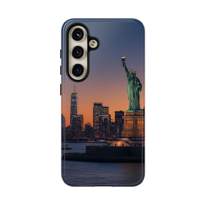 Statue of Liberty Sunset Phone Case – New York City Skyline Travel Aesthetic Tough Case