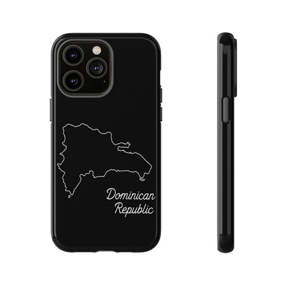 Dominican Republic Outline Phone Case – Minimal Country Map Tough Case (iPhone, Samsung, Pixel)