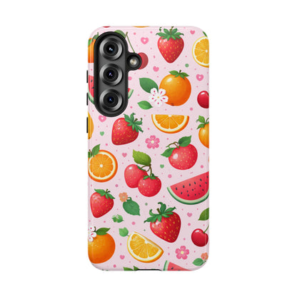 Fruit Phone Case – Tough Shockproof, Strawberry Cherry Citrus Summer Design for Iphone, Samsung Galaxy and Pixel