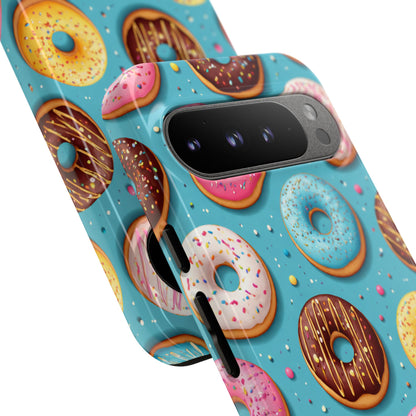 Cute Donut Pattern Phone Case – Colorful Sprinkles Dessert Design for Iphone, Samsung Galaxy and Pixel
