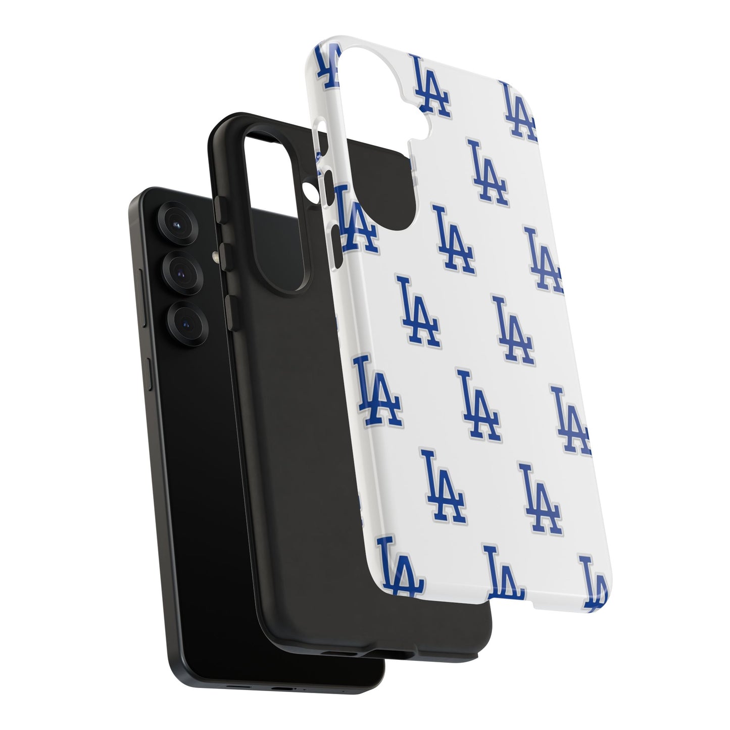 Blue LA Monogram Pattern Phone Case | Minimal Baseball Inspired Tough Cover