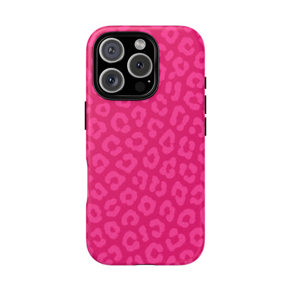 Hot Pink Leopard Print Phone Case – Bold Coquette Leopard Tough Case