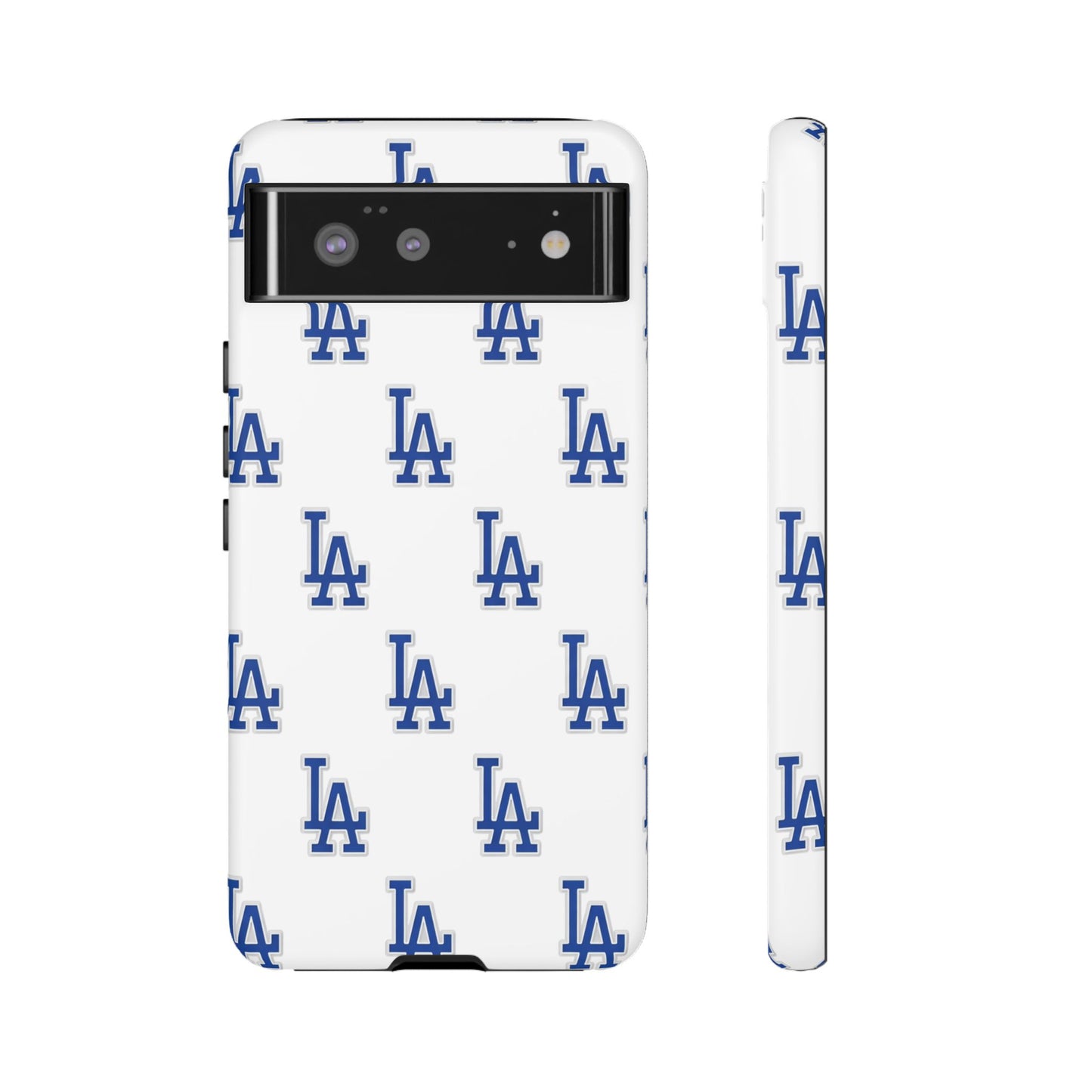 Blue LA Monogram Pattern Phone Case | Minimal Baseball Inspired Tough Cover