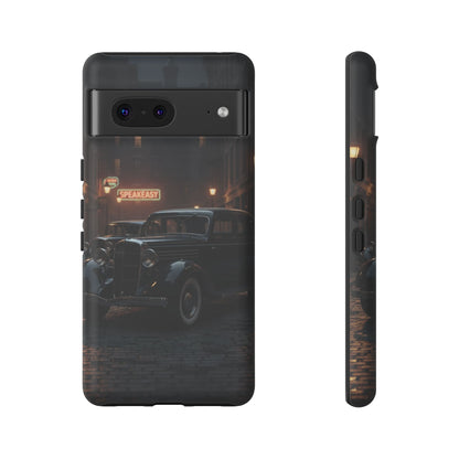 Vintage Classic Car Phone Case | Retro Noir Aesthetic | 1930s Street Scene Tough Case for iPhone & Samsung