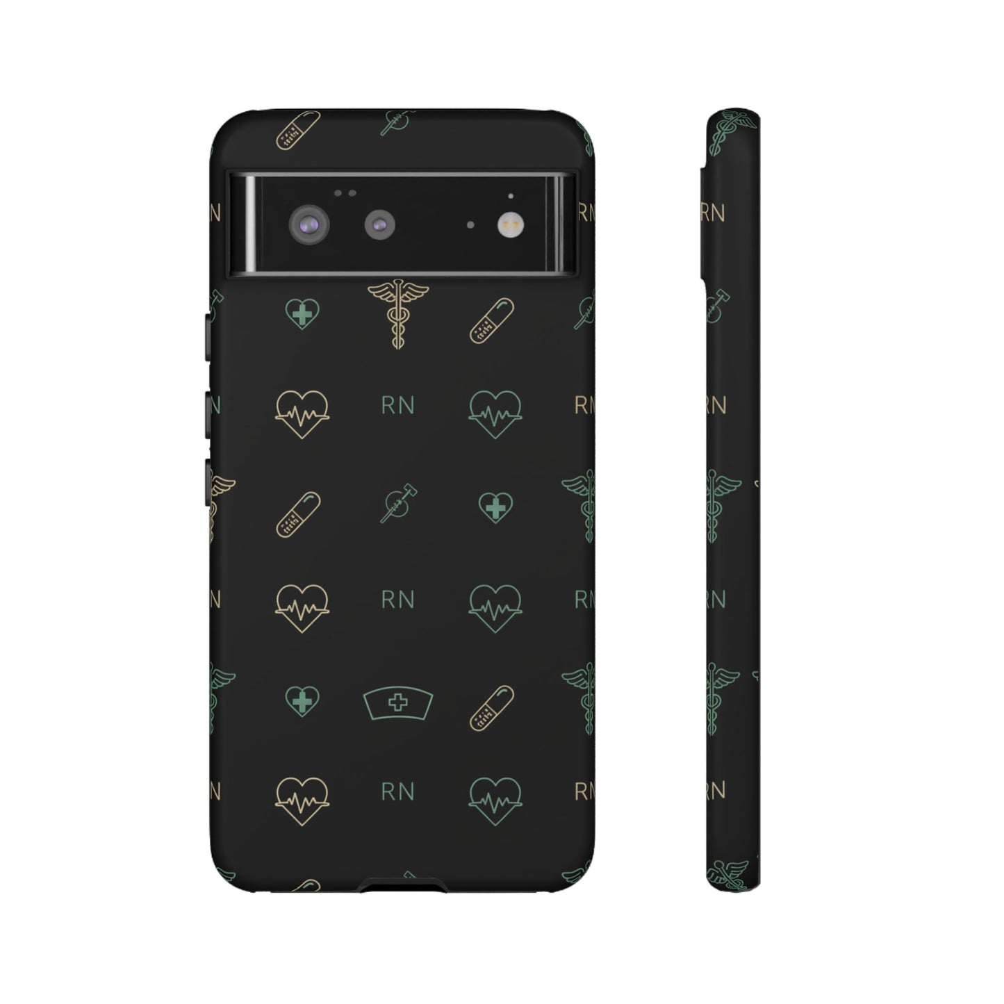 RN Nurse Phone Case – Minimal Medical Icon Pattern Healthcare Worker Tough Case