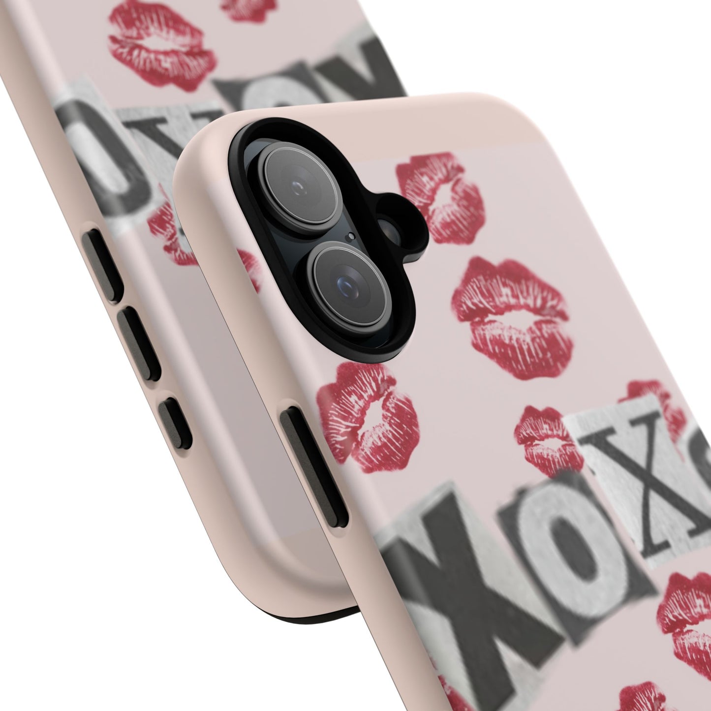 XOXO Kiss Print Phone Case | Coquette Valentine Aesthetic | Cute Pink Lipstick Kiss Tough Case for iPhone & Samsung