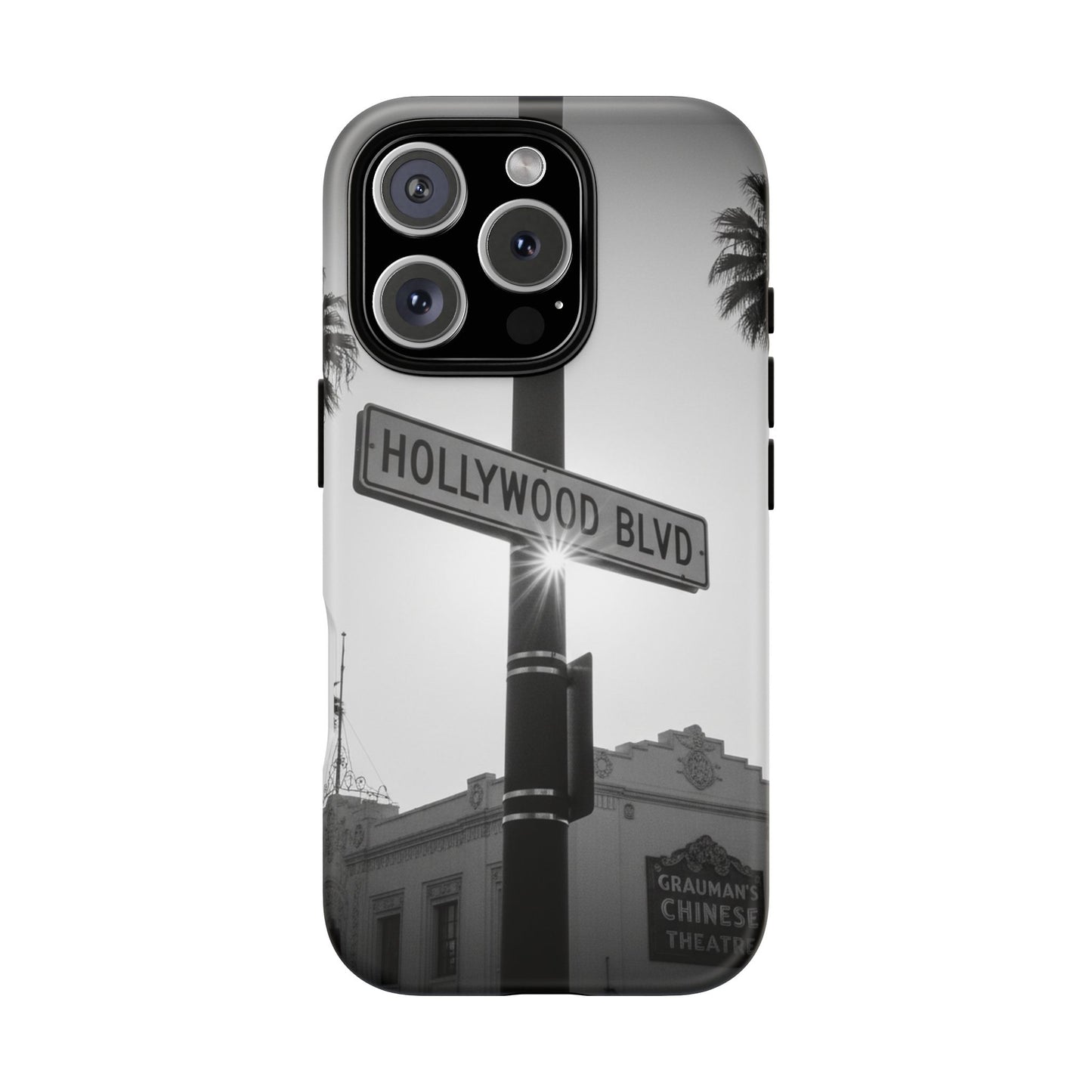 Hollywood Blvd Phone Case | Vintage Los Angeles Street Sign | Black & White LA Aesthetic