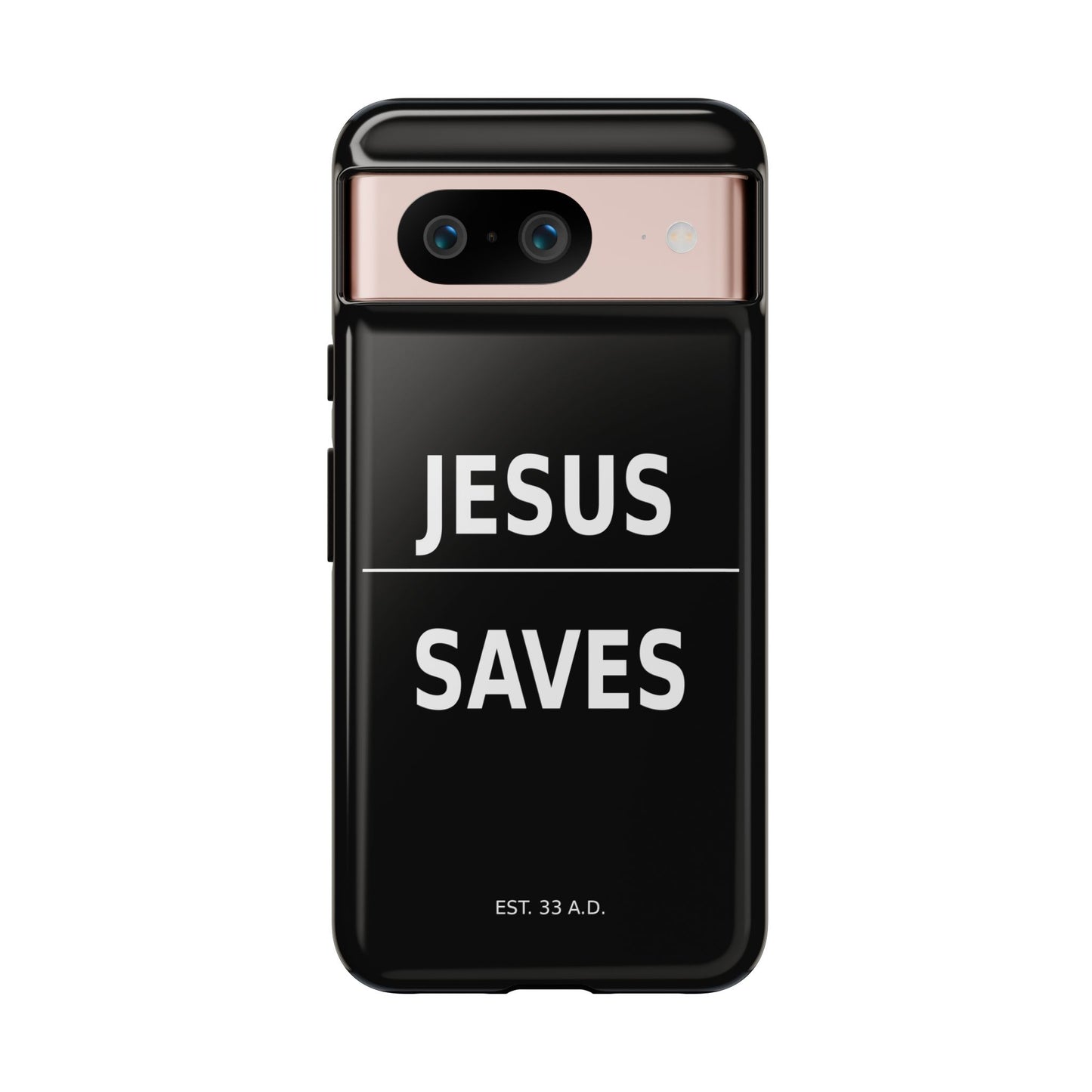 Jesus Saves Phone Case Christian Religious Minimalist Black Tough Cover