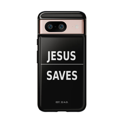 Jesus Saves Phone Case Christian Religious Minimalist Black Tough Cover