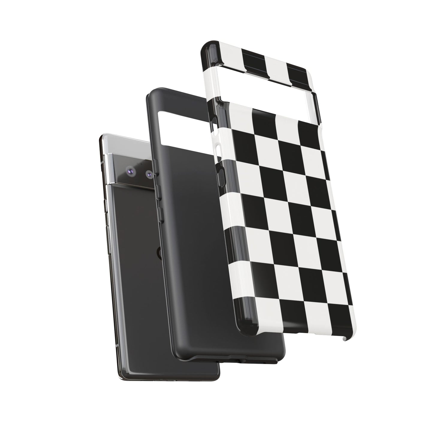 Black & White Checkerboard Phone Case – Classic Aesthetic Tough Protective Case for Iphone, Samsung Galaxy and Pixel