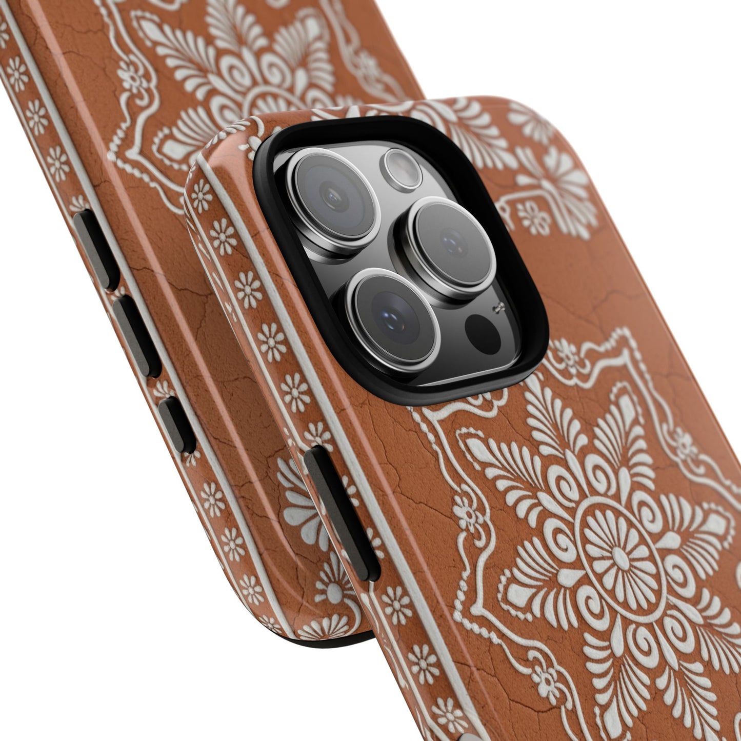 Talavera Terracotta Phone Case | Mexican Floral Pattern iPhone & Samsung Tough Case | Boho Clay Aesthetic Cover