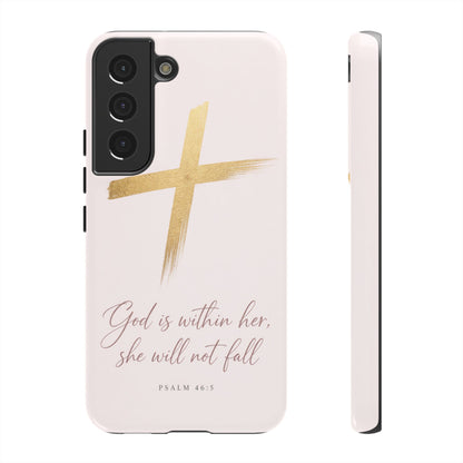 Psalm 46:5 God Is Within Her Christian Cross Phone Case Faith Gift