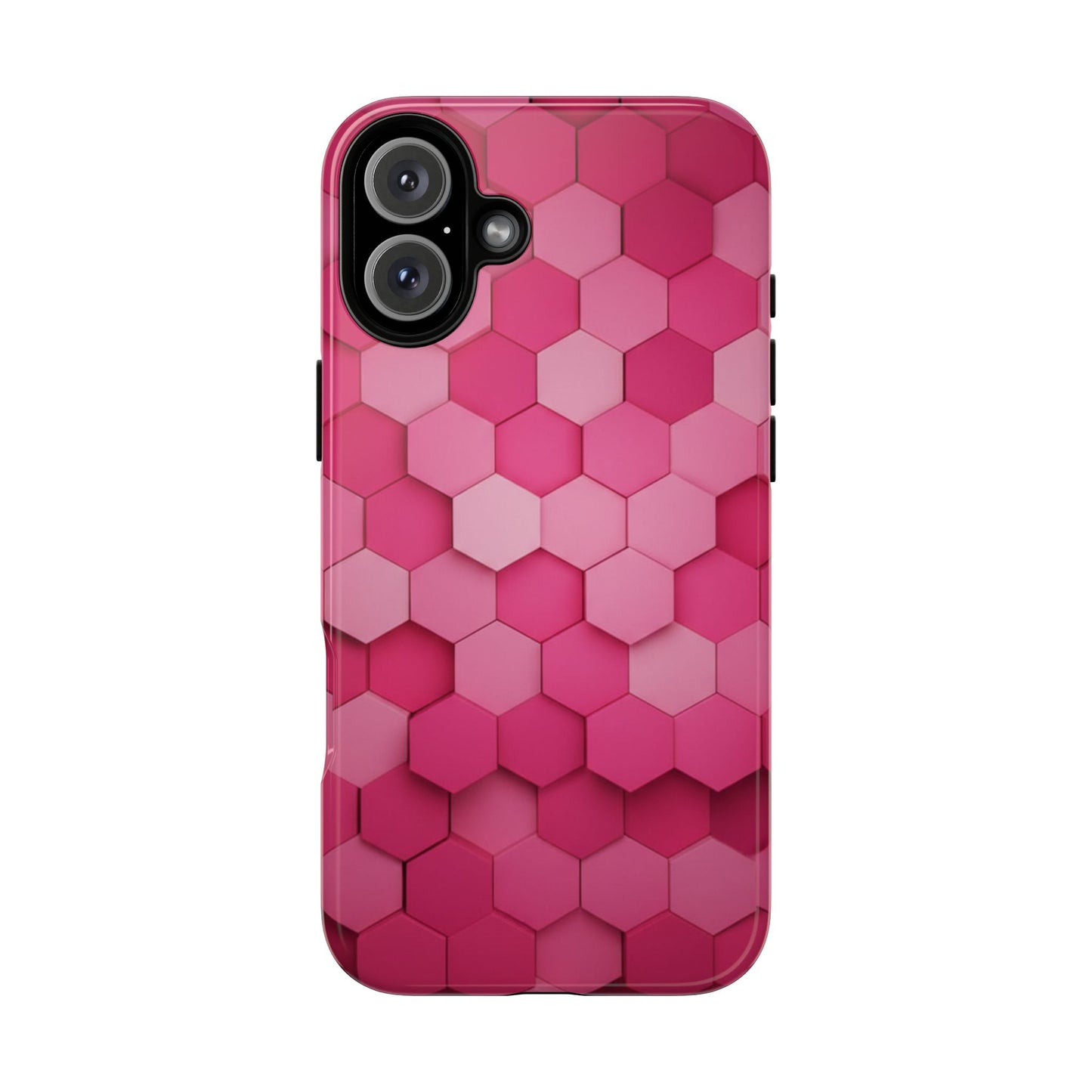Hot Pink Hexagon Phone Case | Honeycomb Geometric Aesthetic | Cute Pink iPhone & Samsung Tough Protective Case