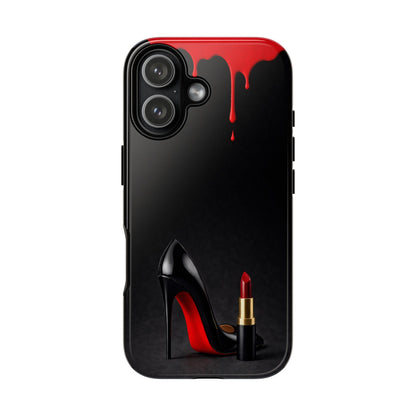 Dark Feminine Red Drip Phone Case – Gothic Glam Tough Cover