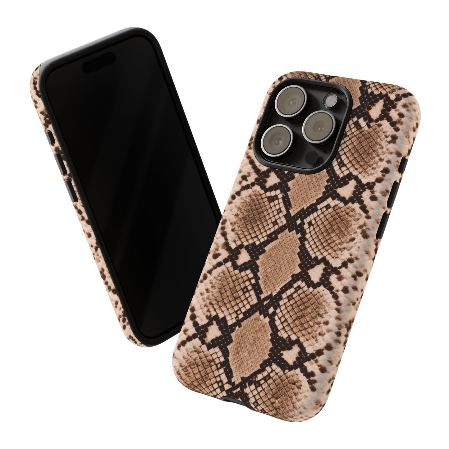 Snake Print Phone Case – Brown Python Pattern Slim Protective Cover for Iphone, Samsung Galaxy and Pixel