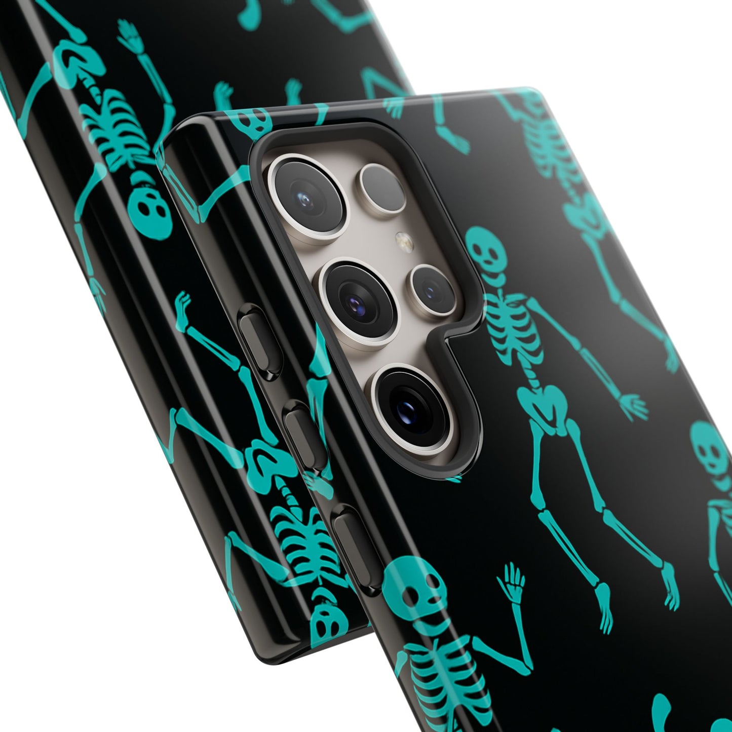 Dancing Teal Skeletons Phone Case | Tough Protective Case for Iphone, Samsung Galaxy and Pixel