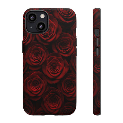 Dark Red Rose Phone Case – Gothic Floral Tough Case (iPhone, Samsung, Pixel)