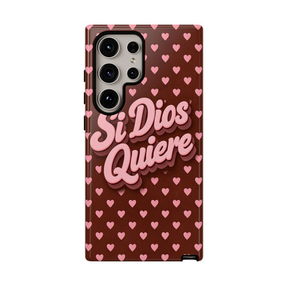 Si Dios Quiere Phone Case Latina Aesthetic Pink Hearts iPhone Samsung
