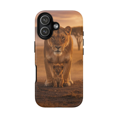 Lioness & Cub Phone Case | Safari Wildlife Tough Case for iPhone & Samsung