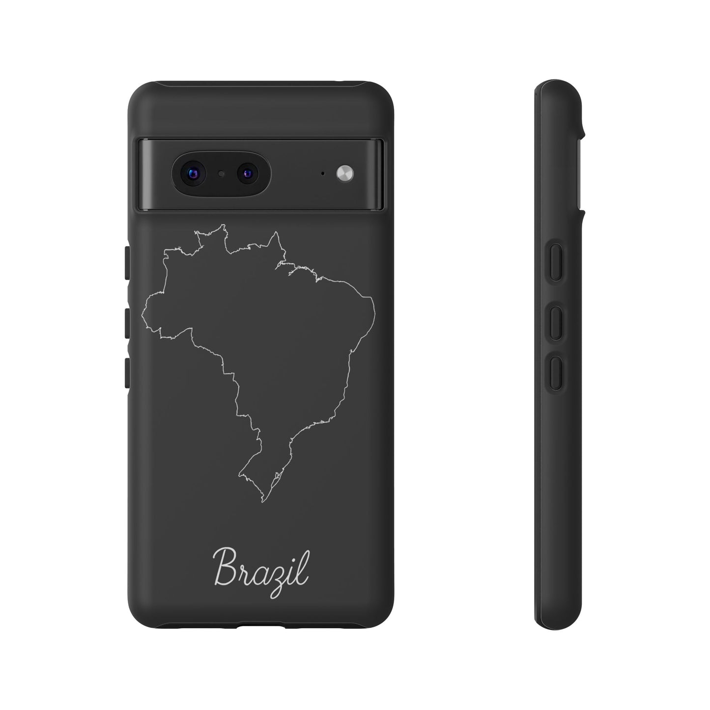 Brazil Outline Phone Case – Minimal Country Map Tough Case (iPhone, Samsung, Pixel)