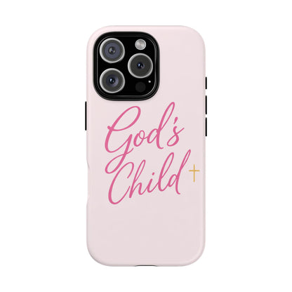 Gods Child Phone Case Christian Pink Aesthetic Tough iPhone Case