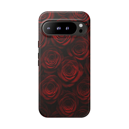 Dark Red Rose Phone Case – Gothic Floral Tough Case (iPhone, Samsung, Pixel)