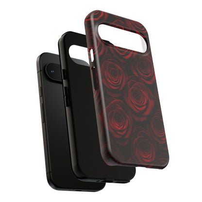 Dark Red Rose Phone Case – Gothic Floral Tough Case (iPhone, Samsung, Pixel)