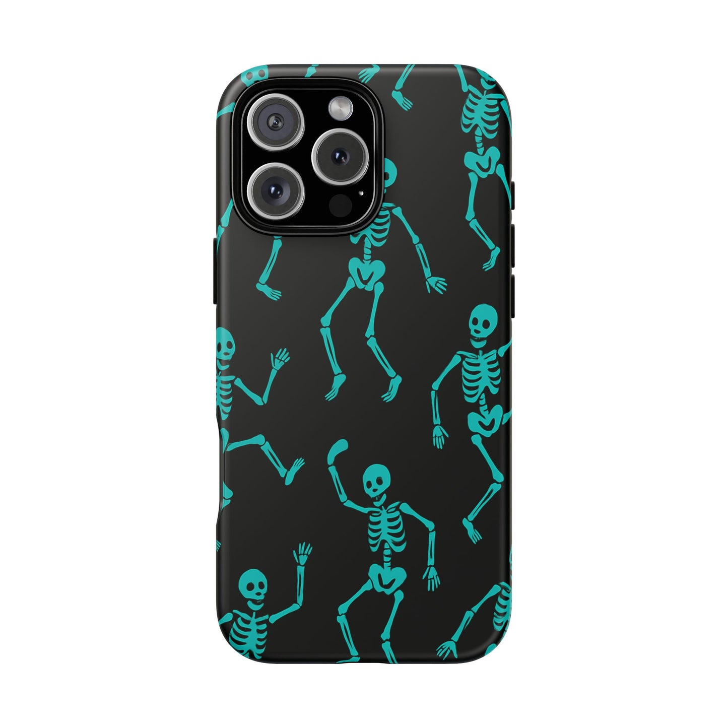 Dancing Teal Skeletons Phone Case | Tough Protective Case for Iphone, Samsung Galaxy and Pixel