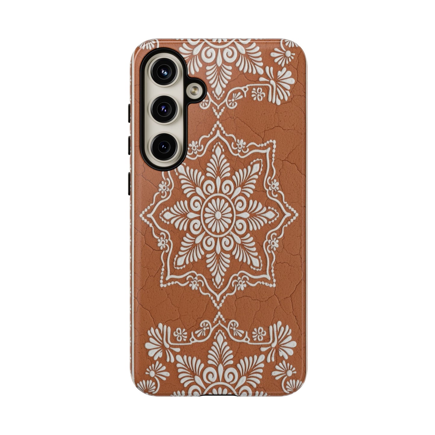 Talavera Terracotta Phone Case | Mexican Floral Pattern iPhone & Samsung Tough Case | Boho Clay Aesthetic Cover