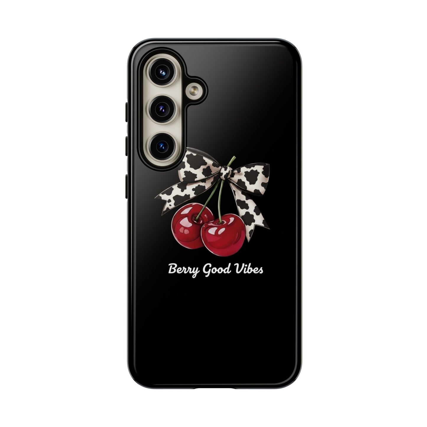 Cherry Cow Print Phone Case | Coquette Bow Aesthetic | Tough Protective Case