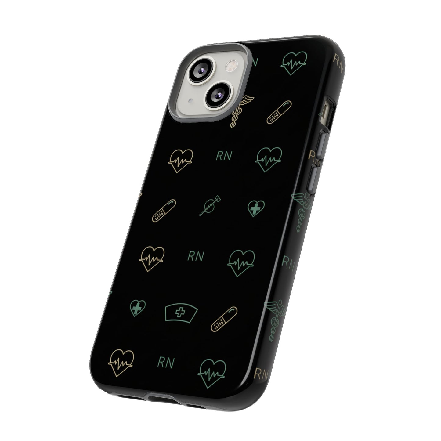 RN Nurse Phone Case – Minimal Medical Icon Pattern Healthcare Worker Tough Case