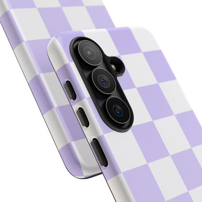 Lavender Checkerboard Phone Case | Pastel Aesthetic Checkered iPhone & Samsung Tough Case